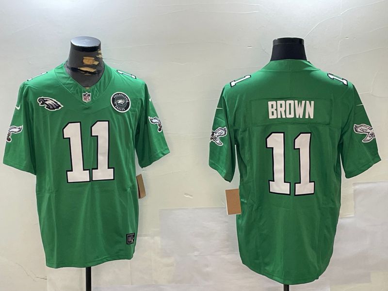 Men Philadelphia Eagles #11 Brown Green Throwback 2024 Nike Vapor Limited NFL Jersey style 3->philadelphia eagles->NFL Jersey